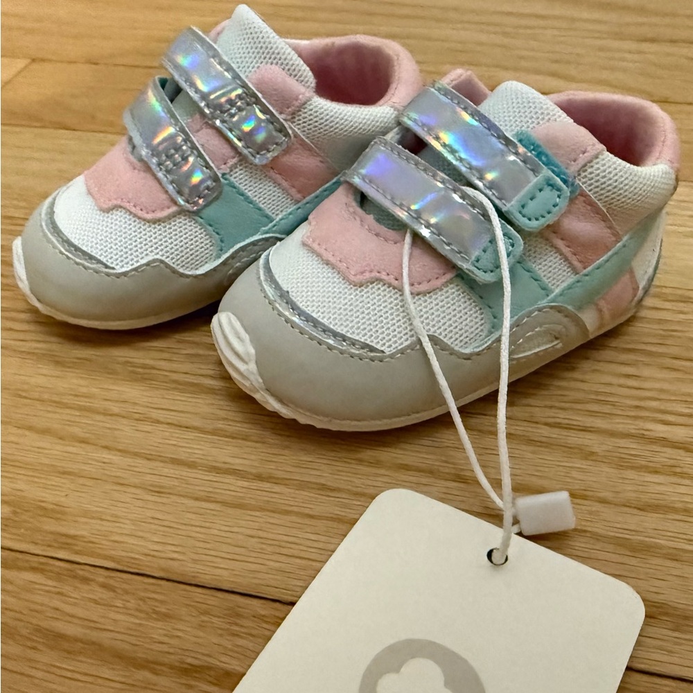 Mayoral Pink White Mint Toddlers' Sneakers with Iridescent Straps